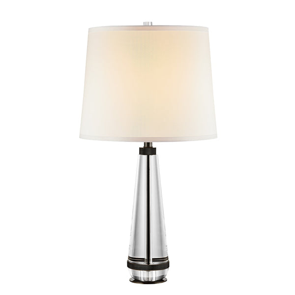 Alora One Light Table Lamp from the Calista collection in Urban Bronze/White Silk Shade finish
