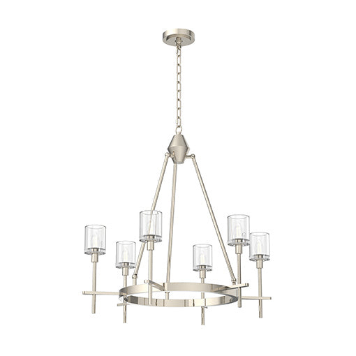 Alora Six Light Chandelier from the Salita collection in Clear Crystal/Polished Nickel finish