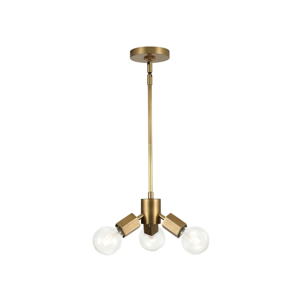 Alora Three Light Pendant from the Hexa collection in Vintage Brass finish